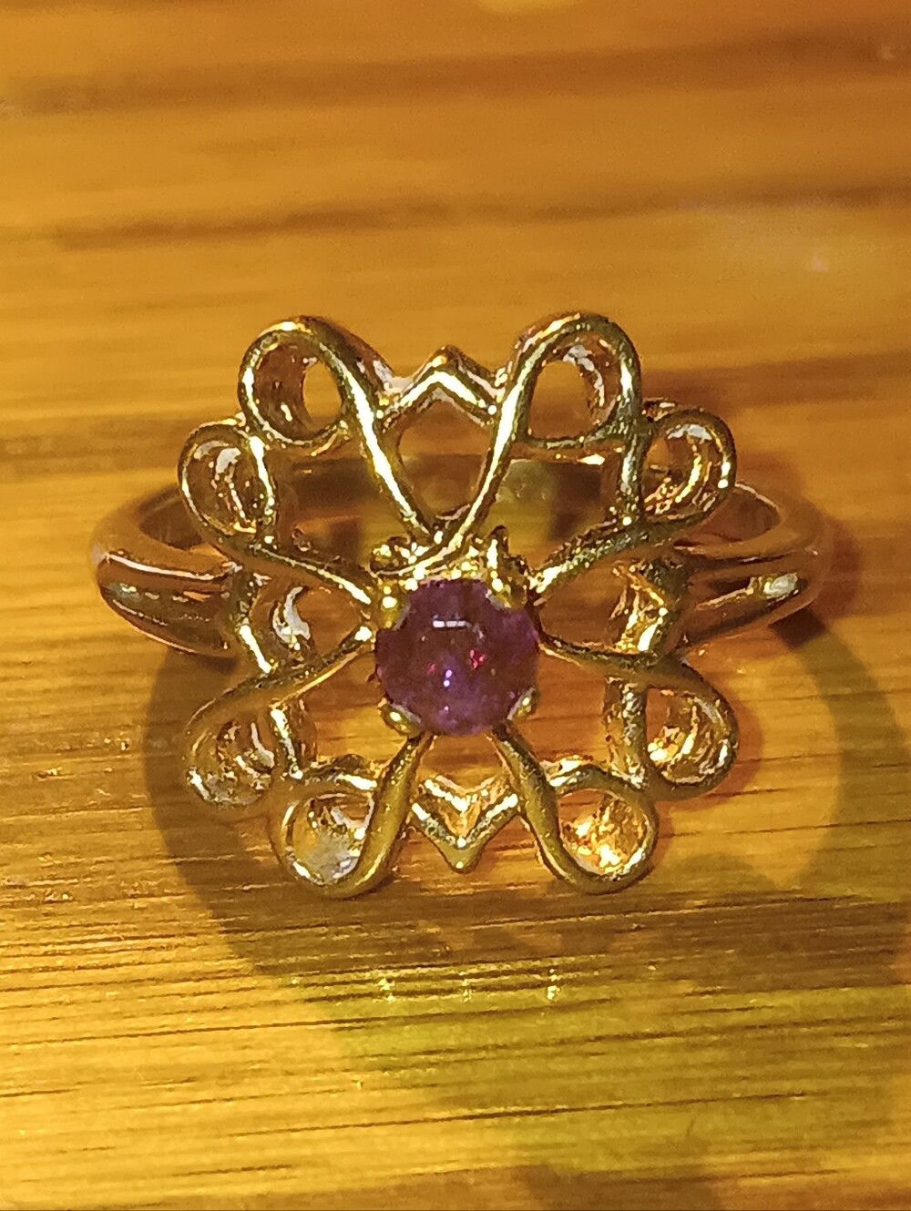 18k Gold Over Sterling Real Ruby Ring